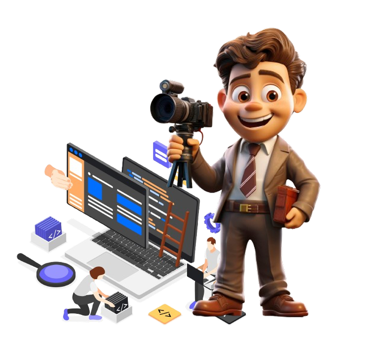 A creator going live, surrounded by the screens and building blocks the tools ship with